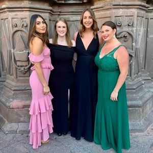 Reformation Black Plunge Neckline Dress